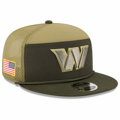 Washington Commanders 2025 NFL Salute to Service 9FIFTY Split Panel Trucker Snap Cap Olive Taass for sale