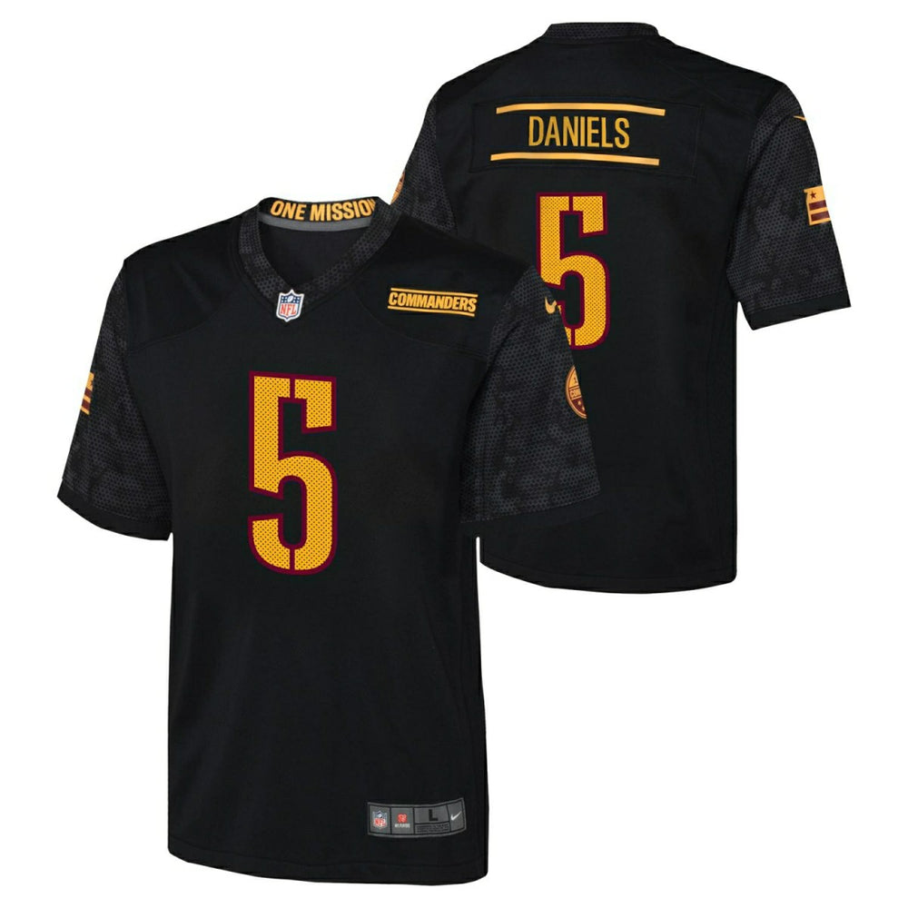 Jayden Daniels #5 Washington Commanders Game NFL Jersey Alternate Black (YOUTH) Taass sale