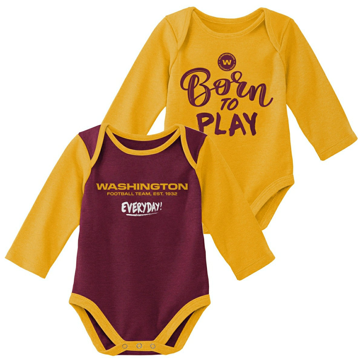 Washington Football Team Born to Play NFL Baby Bodysuit Set (2-Piece) Classic