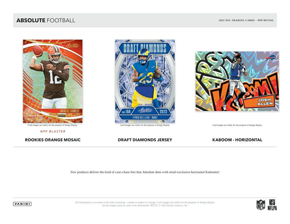 2025 Panini Absolute Football NFL Mega Box Taass sale