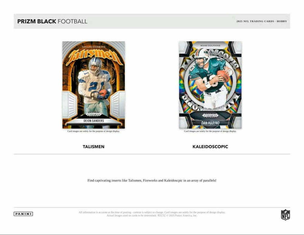 2025 Panini Prizm Black Football NFL Hobby Box Classic