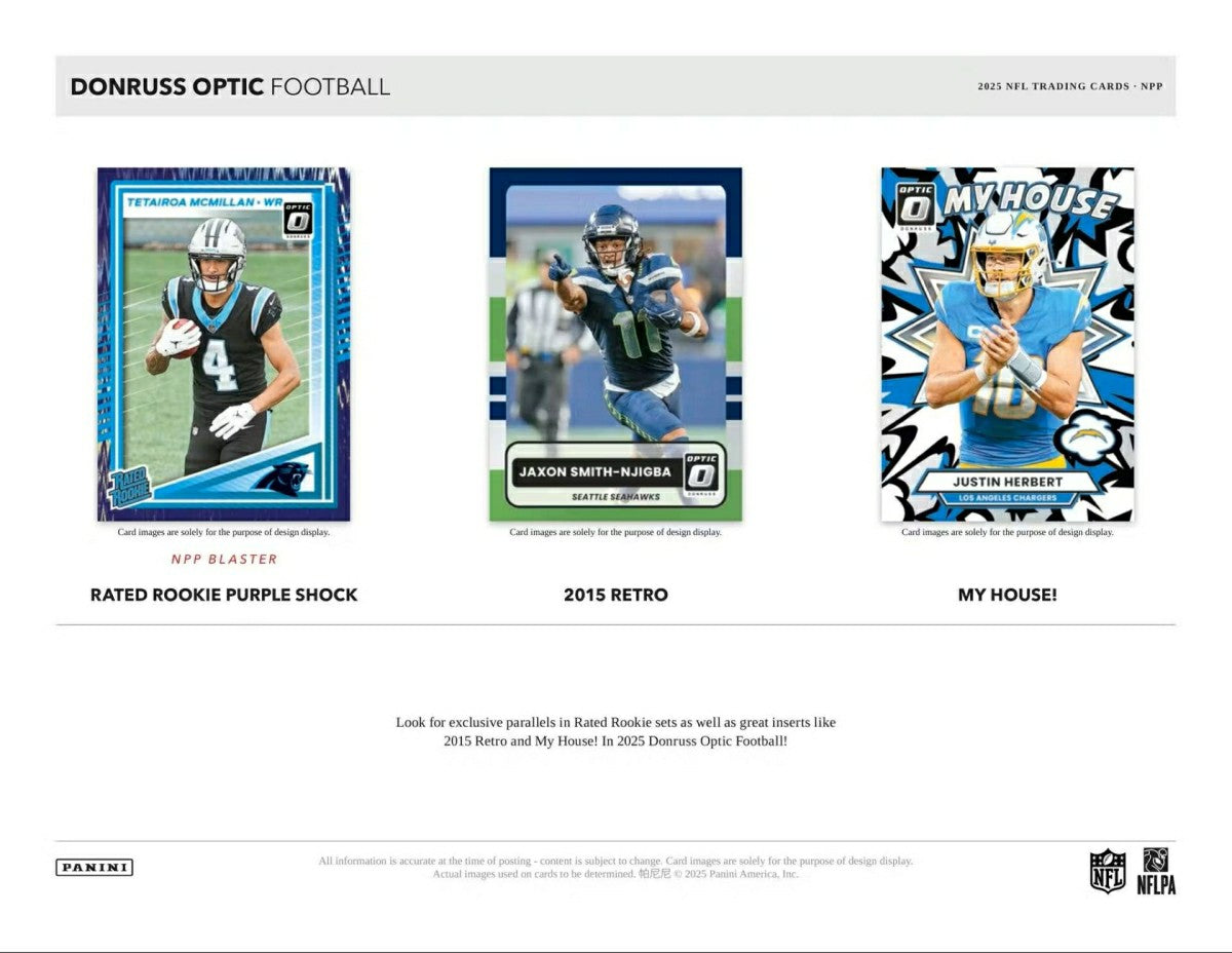 2025 Panini Donruss Optic Football NFL Value Fat-Pack Box Fashion