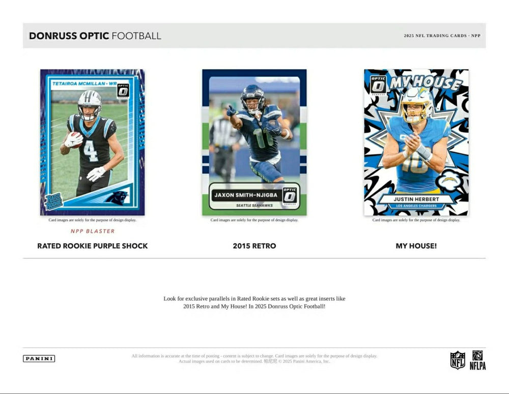 2025 Panini Donruss Optic Football NFL Value Fat-Pack Box Fashion