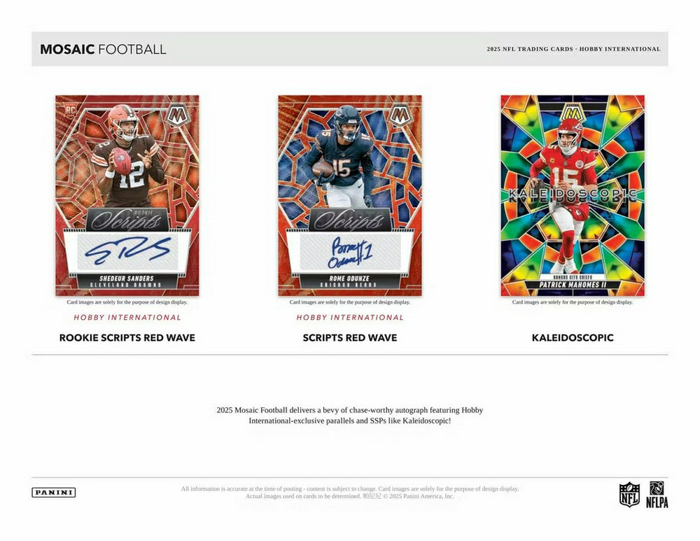 2025 Panini Mosaic Football International Hobby Box Taass sale
