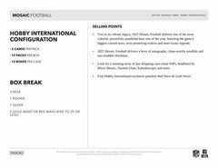 2025 Panini Mosaic Football International Hobby Box Taass sale