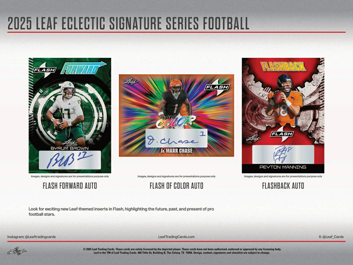 2025 Leaf Eclectic Signature Series Football Hobby Box Taass for sale