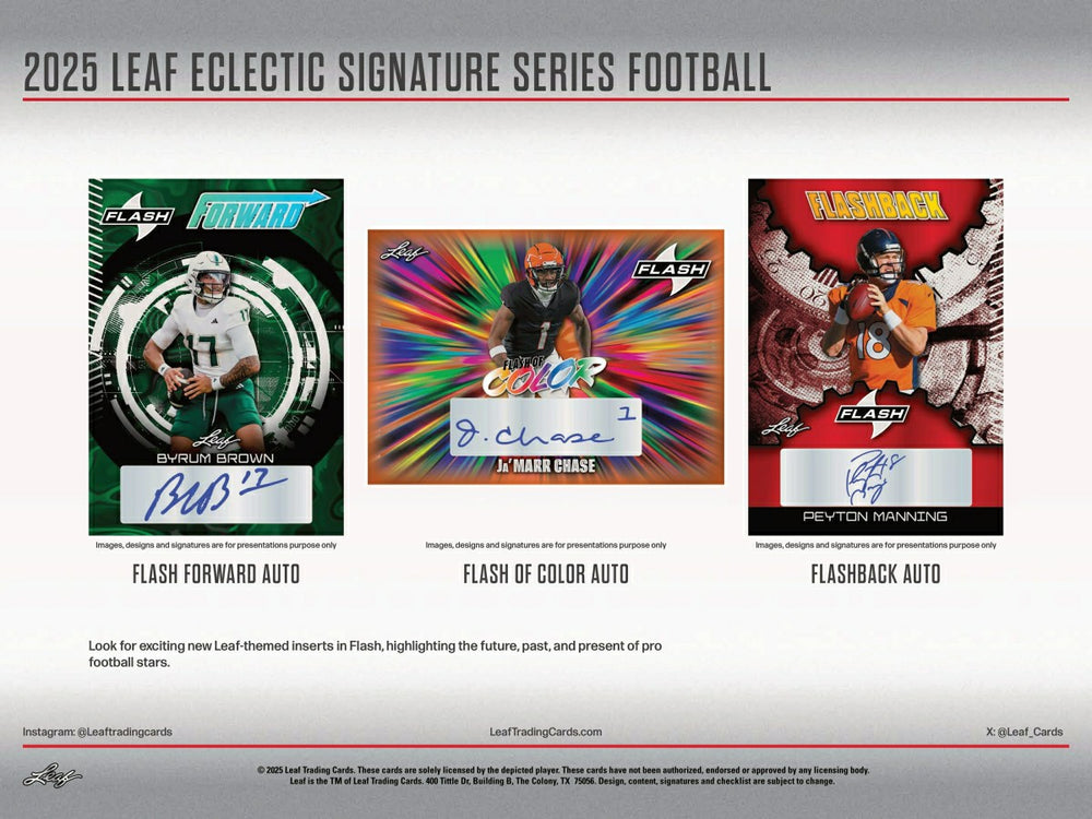2025 Leaf Eclectic Signature Series Football Hobby Box Taass for sale
