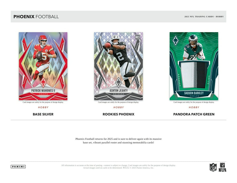 2025 Panini Phoenix Football NFL Hobby Box Fashion