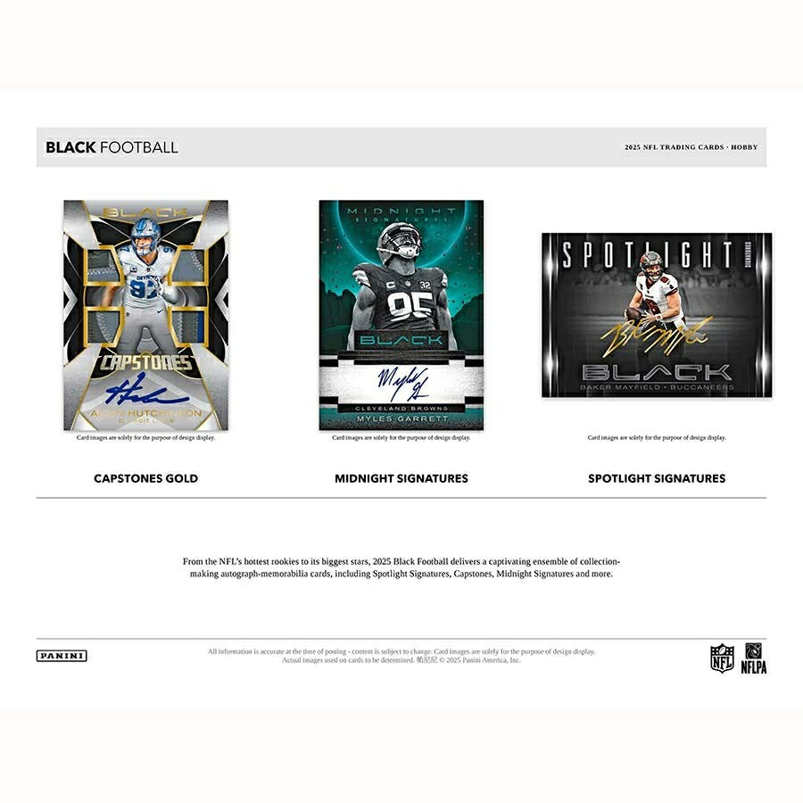 2025 Panini Black Football NFL Hobby Box Taass sale