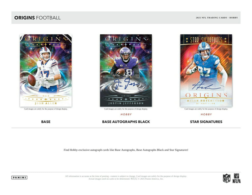 2025 Panini Origins Football NFL Hobby Box Taass US