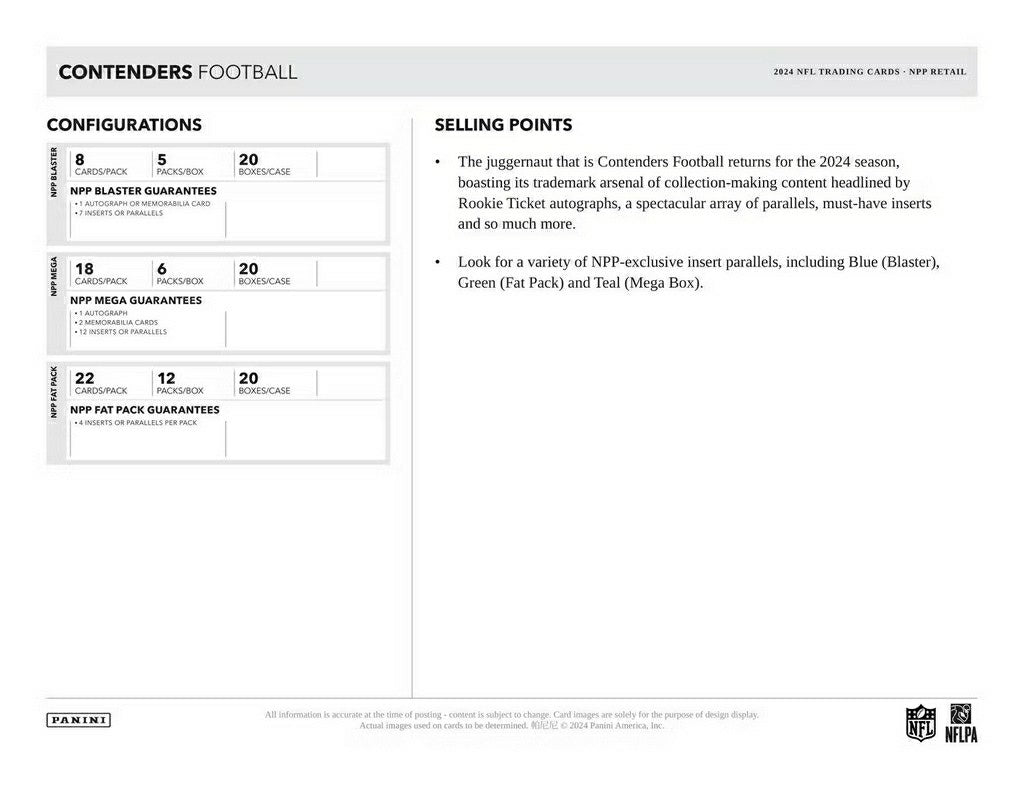 2024 Panini Contenders Football NFL Blaster Box Classic