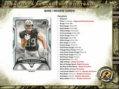 2024 Topps Resurgence Football Mega Box Taass for sale