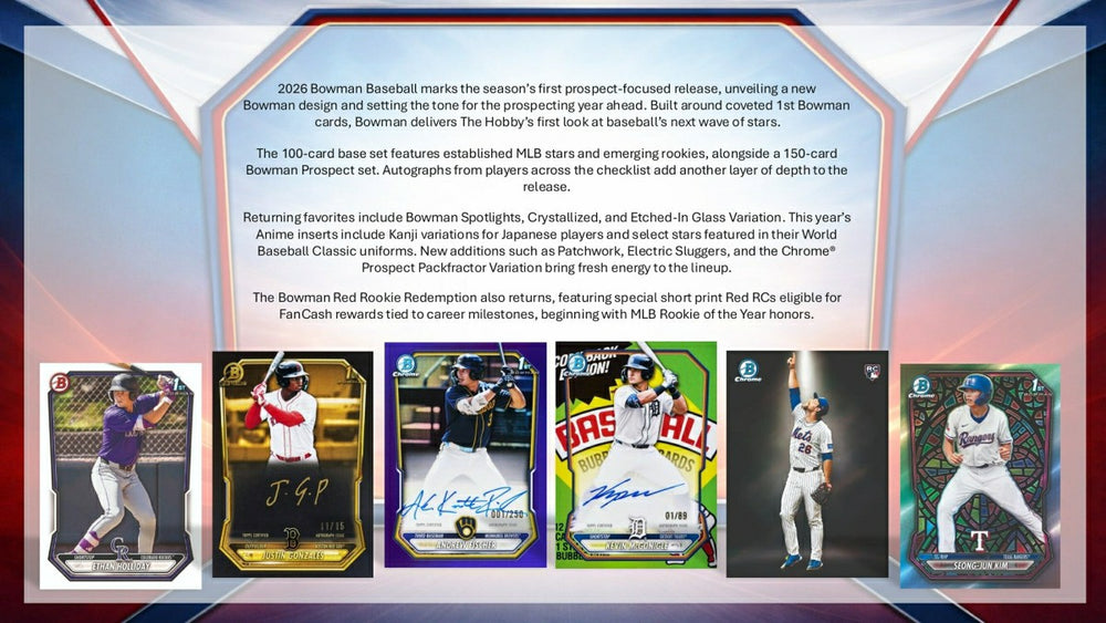 2026 Bowman Baseball Breaker Delight Hobby Box Fashion