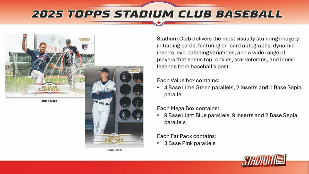 2025 Topps Stadium Club Baseball MLB Mega Box Fashion