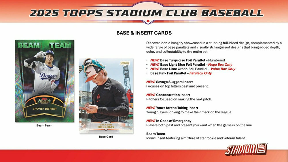 2025 Topps Stadium Club Baseball MLB Mega Box Fashion