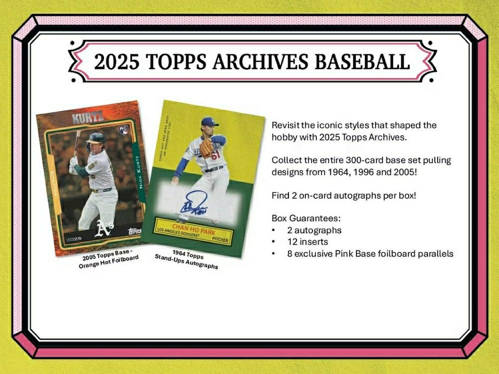 2025 Topps Archives Baseball MLB Hobby Pack Taass sale