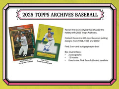 2025 Topps Archives Baseball MLB Hobby Pack Taass sale