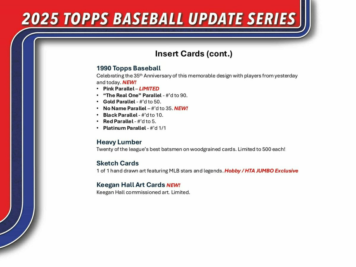 2025 Topps Update Series Baseball MLB Hobby Box Taass US