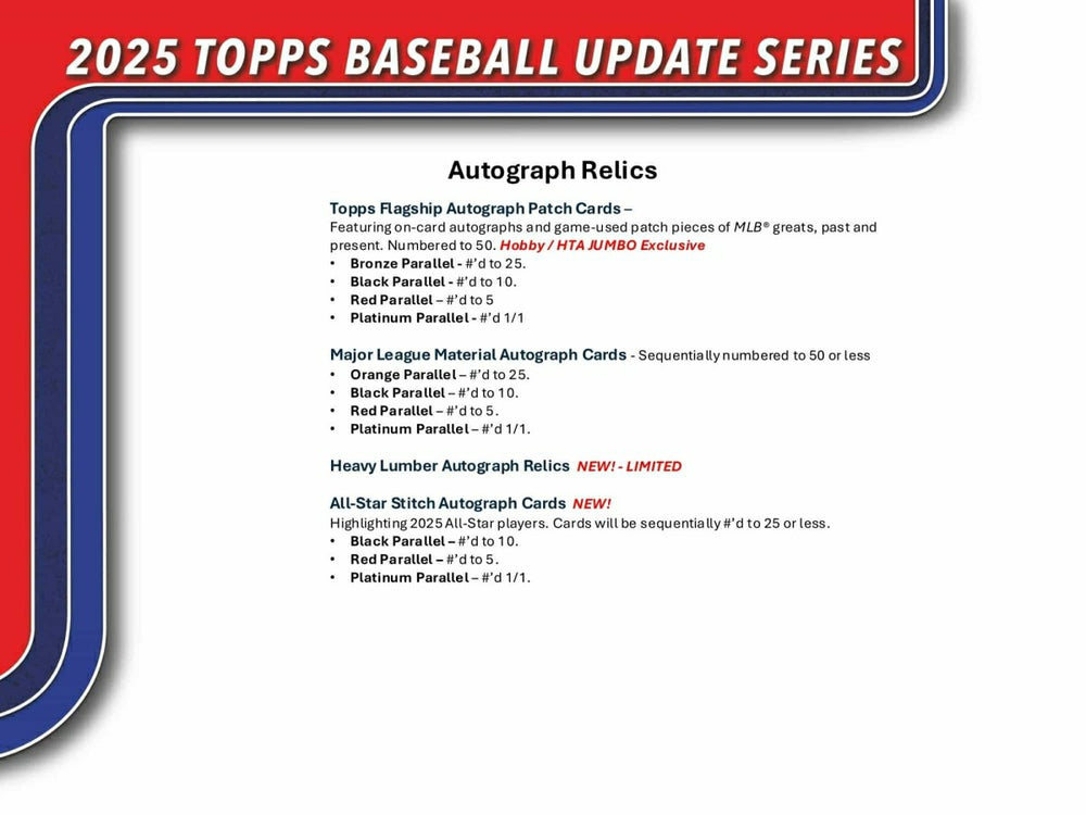 2025 Topps Update Series Baseball MLB Hobby Box Taass US