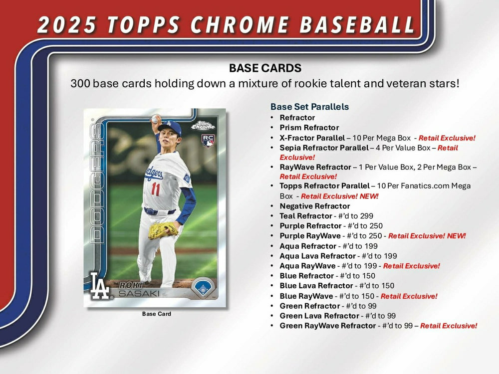 2025 Topps Chrome Baseball MLB Mega Box Taass sale