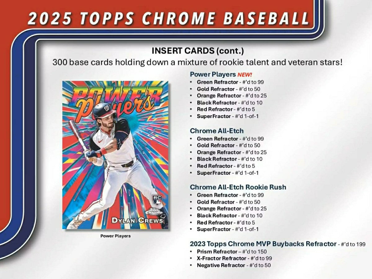 2025 Topps Chrome Baseball MLB Hobby JUMBO Box Classic