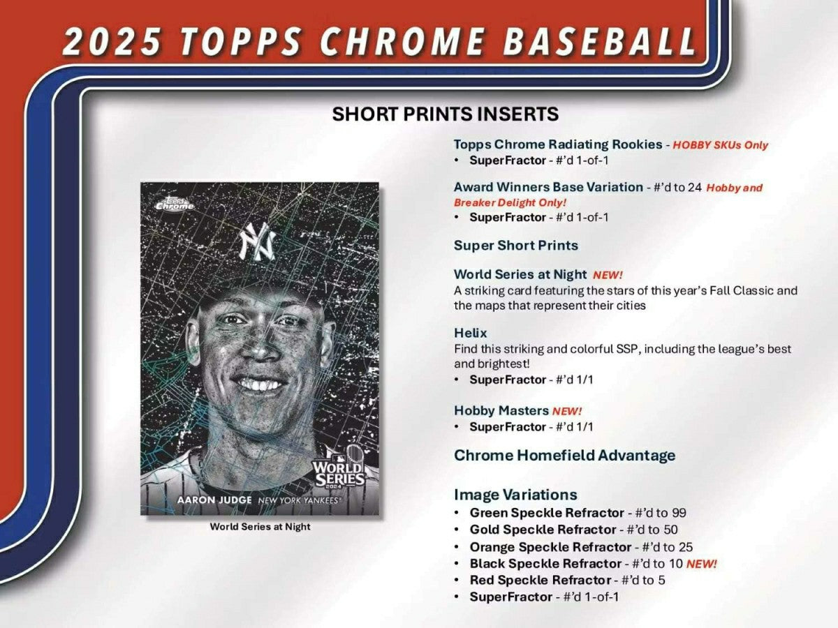2025 Topps Chrome Baseball MLB Hobby Box Fashion