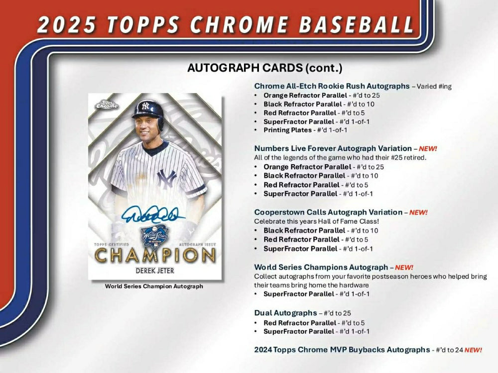 2025 Topps Chrome Baseball MLB Hobby Box Fashion