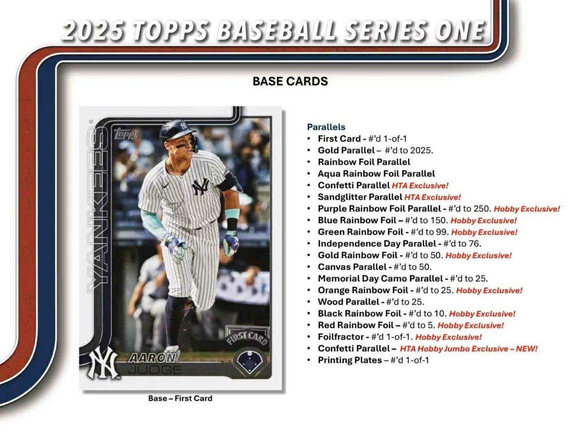 2025 Topps Series 1 Baseball MLB Hobby Jumbo Box Fashion