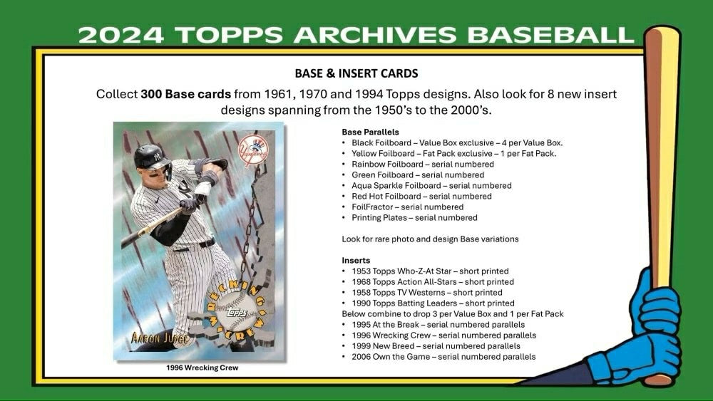 2024 Topps Archives Baseball MLB Blaster Box Taass for sale