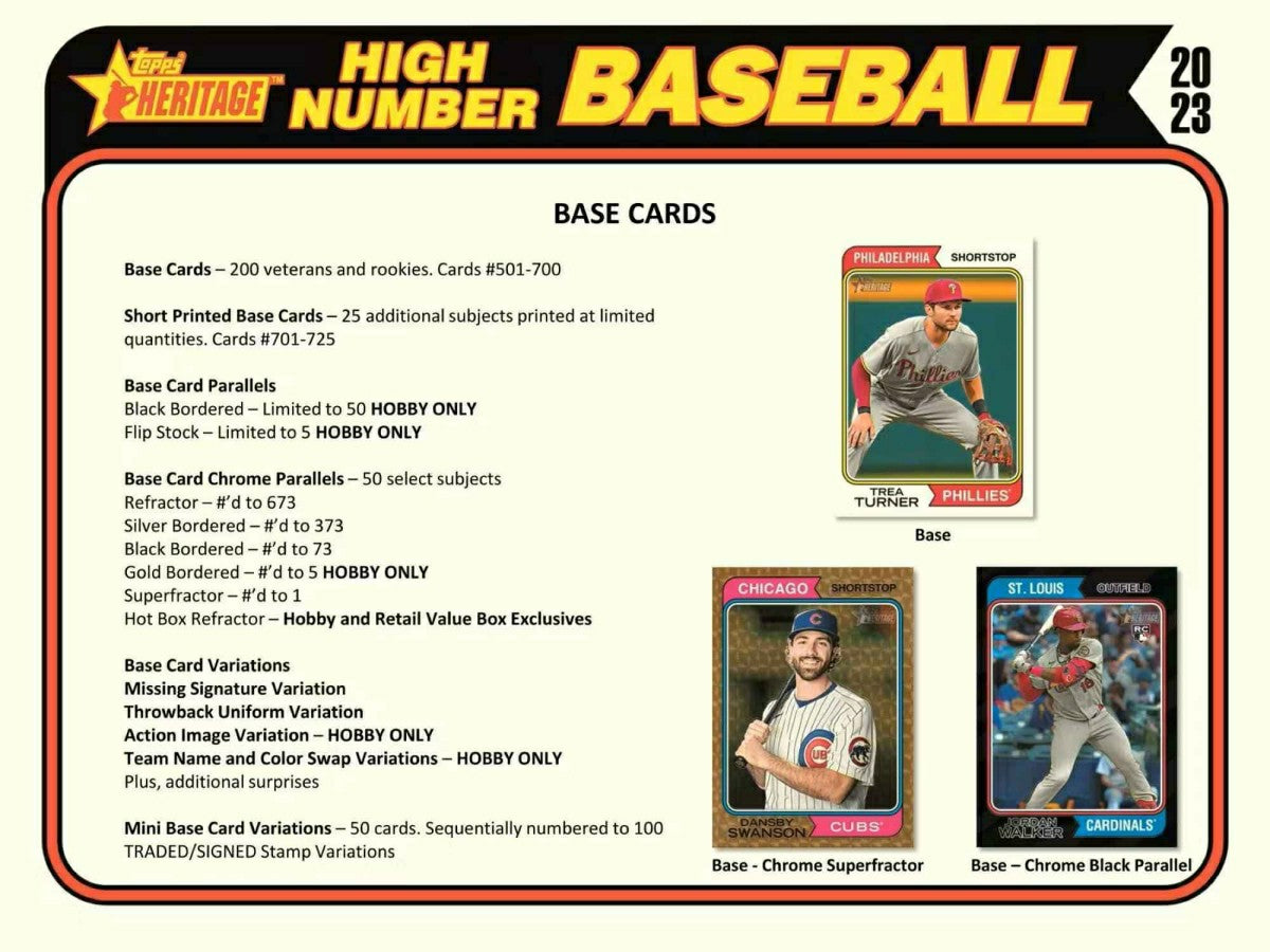 2023 Topps Heritage High Number Baseball MLB Hobby Box Taass US