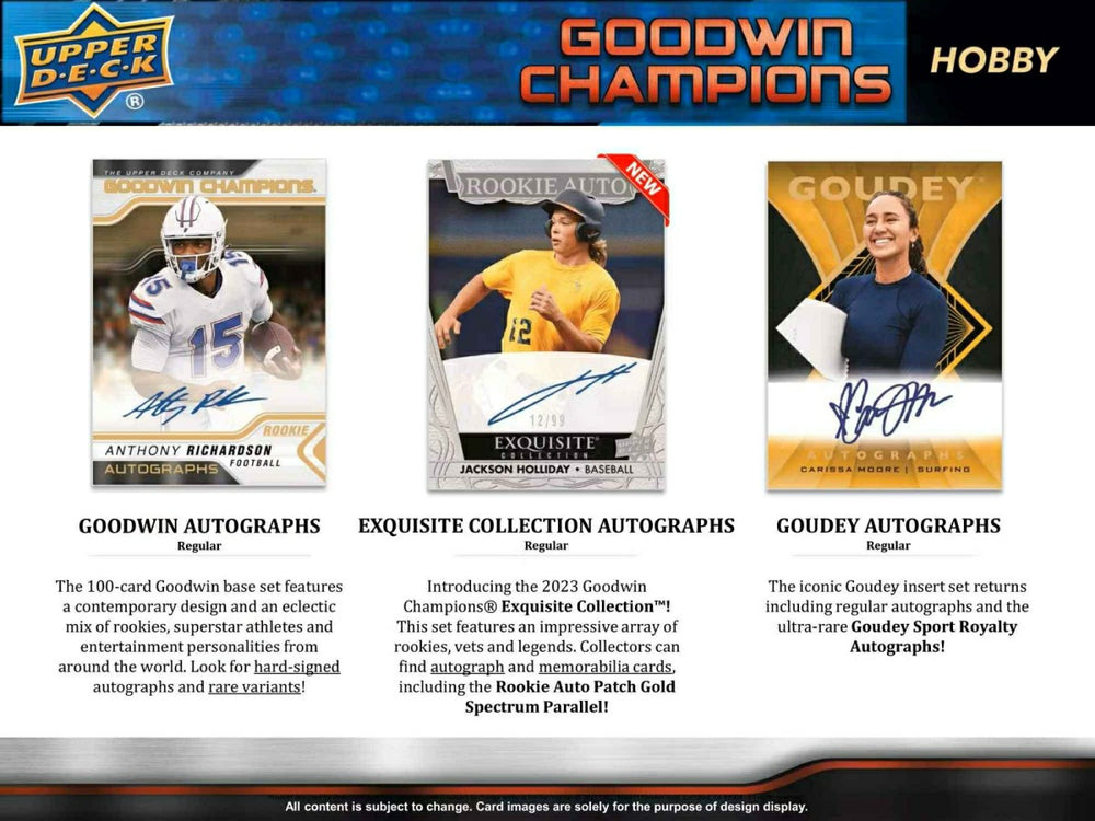 2023 Upper Deck Goodwin Champions Hobby Box Classic