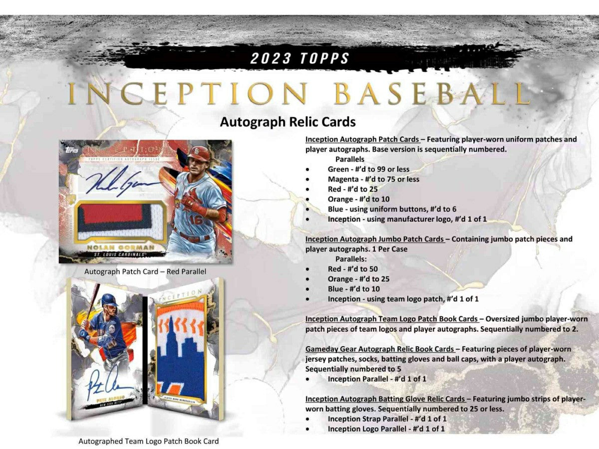 2023 Topps Inception Baseball MLB Hobby Box Fashion