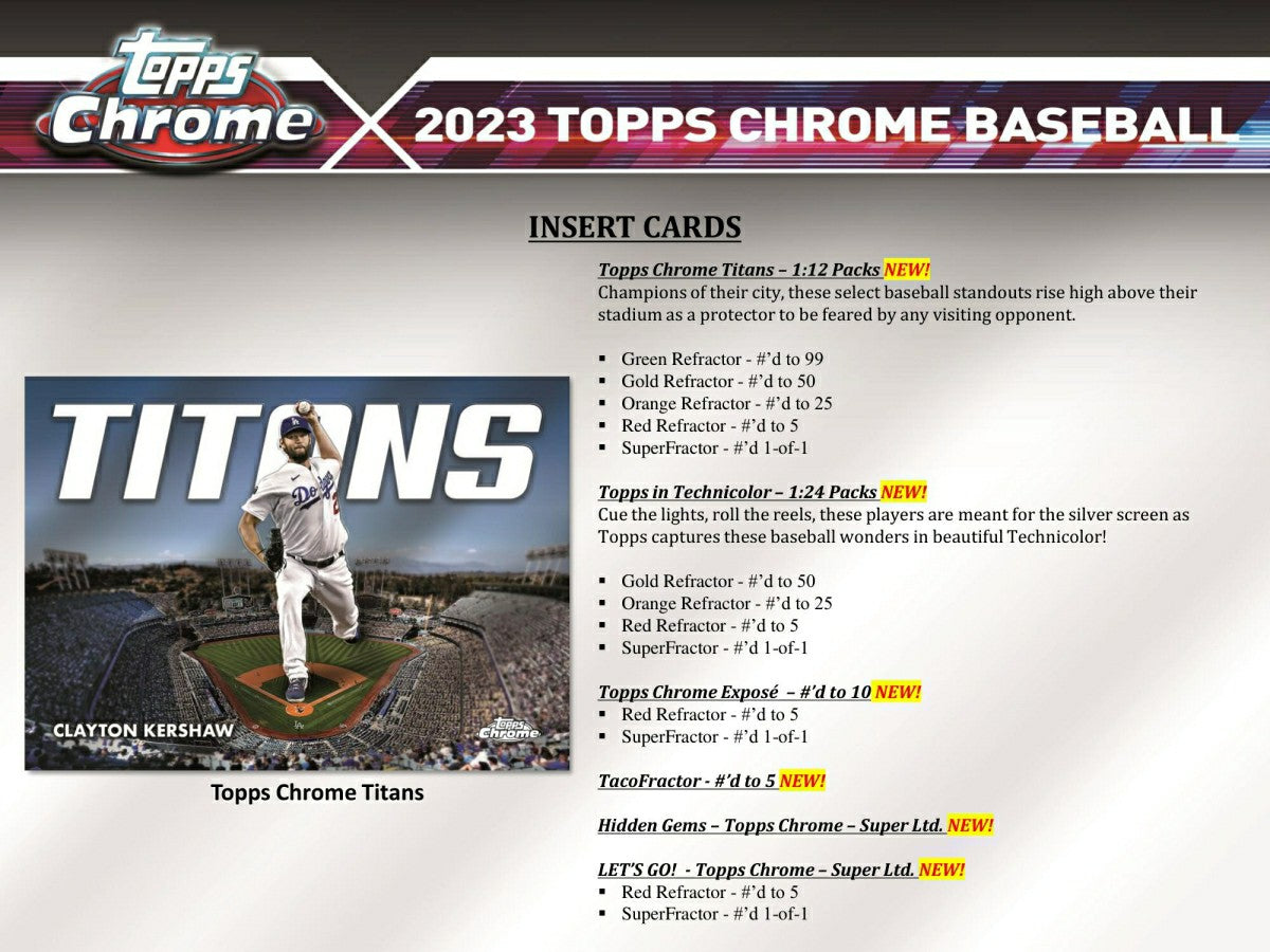 2023 Topps Chrome Baseball MLB Hobby Box Taass for sale