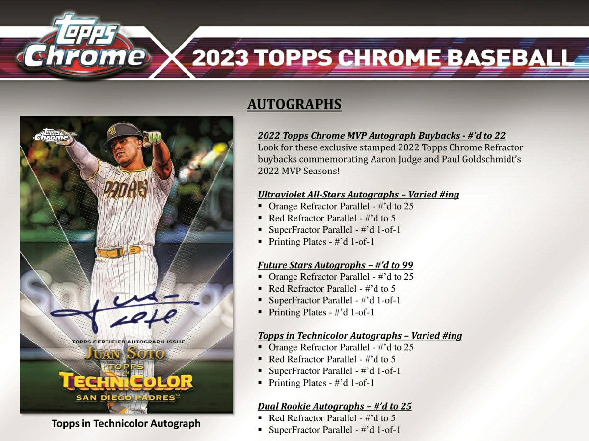 2023 Topps Chrome Baseball MLB Hobby Box Taass for sale