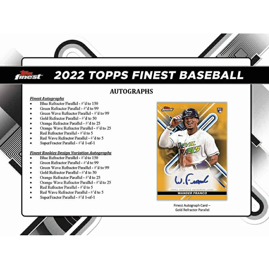 2022 Topps Finest Baseball MLB Hobby Box Classic