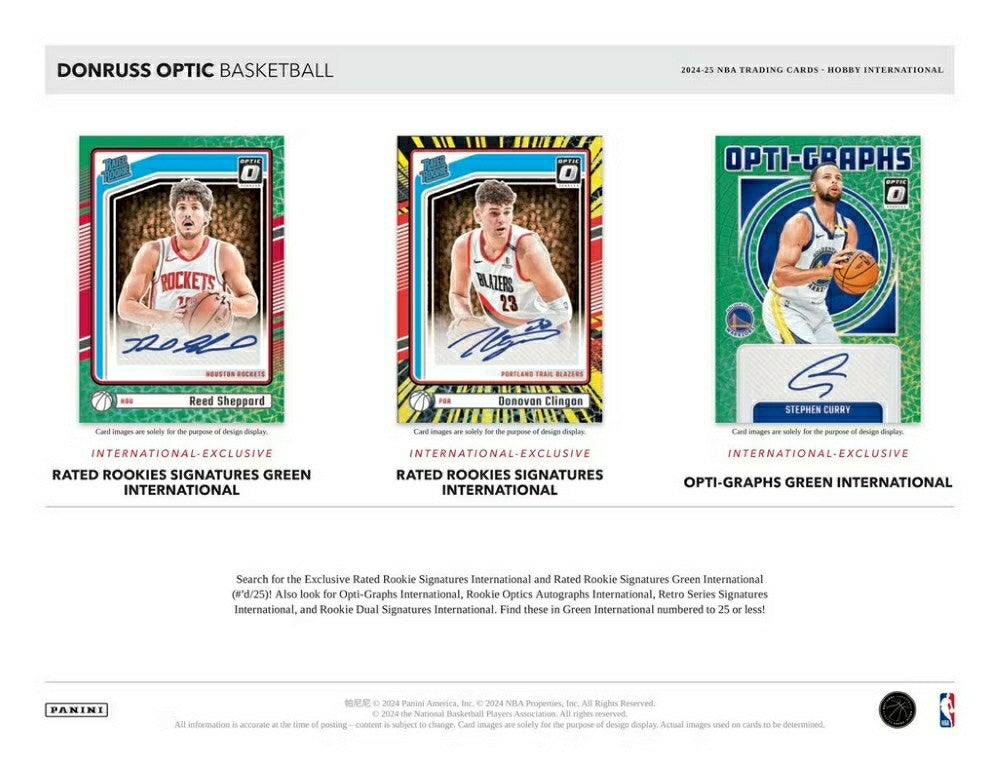 2024/25 Panini Donruss Optic Basketball NBA Hobby International Box Taass sale