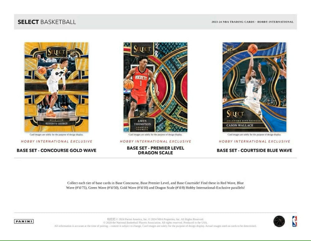 2023/24 Panini Select Basketball NBA Hobby International Box Taass for sale