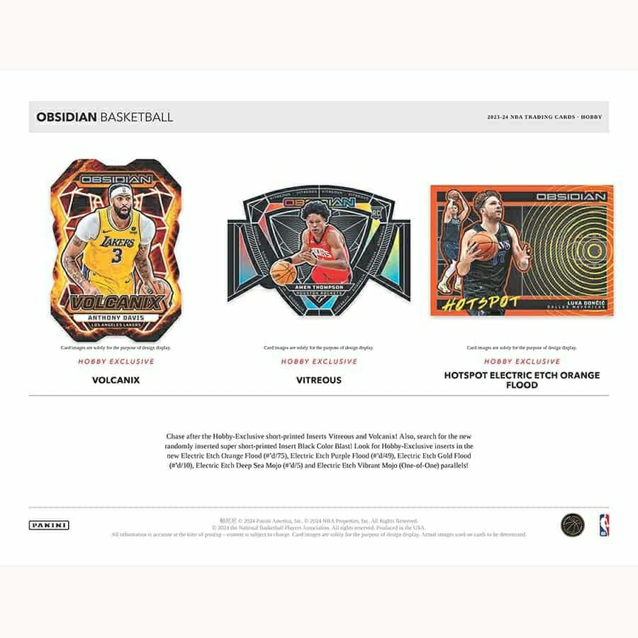 2023/24 Panini Obsidian Basketball NBA Hobby Box Lifestyle