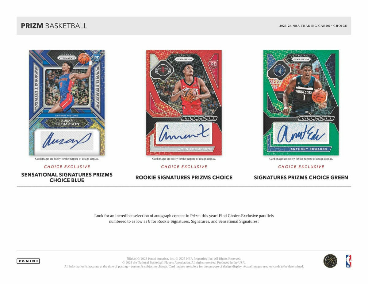 2023/24 Panini Prizm Basketball NBA Choice Box Taass for sale