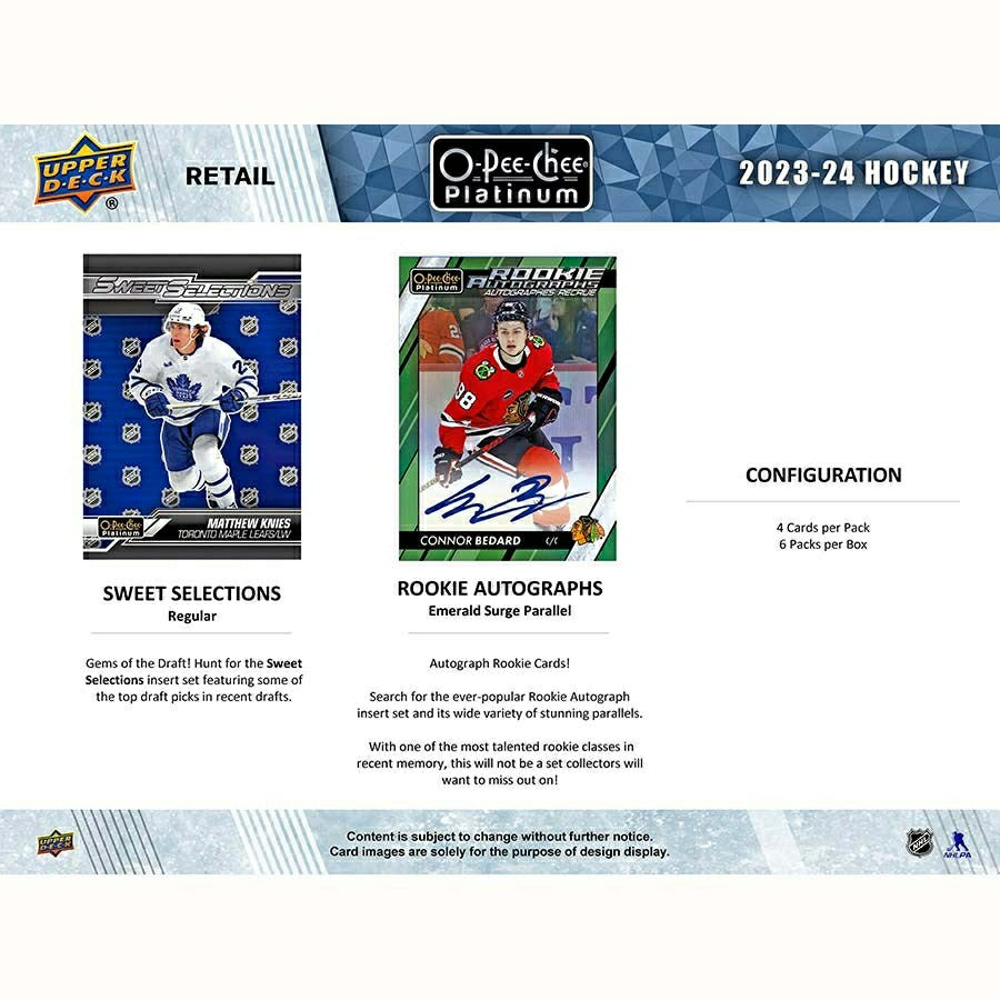 2023/24 Upper Deck O-Pee-Chee Platinum NHL Hockey Blaster Box Lifestyle