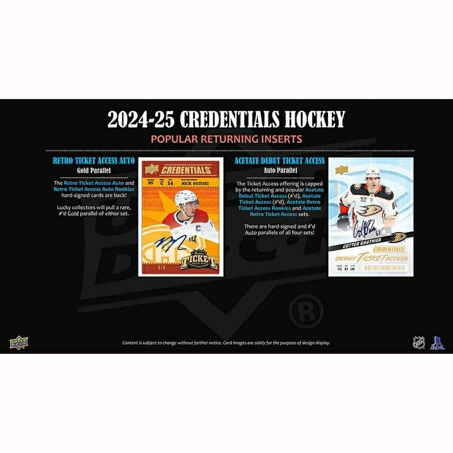 2024/25 Upper Deck Credentials Hockey NHL Hobby Box Taass US