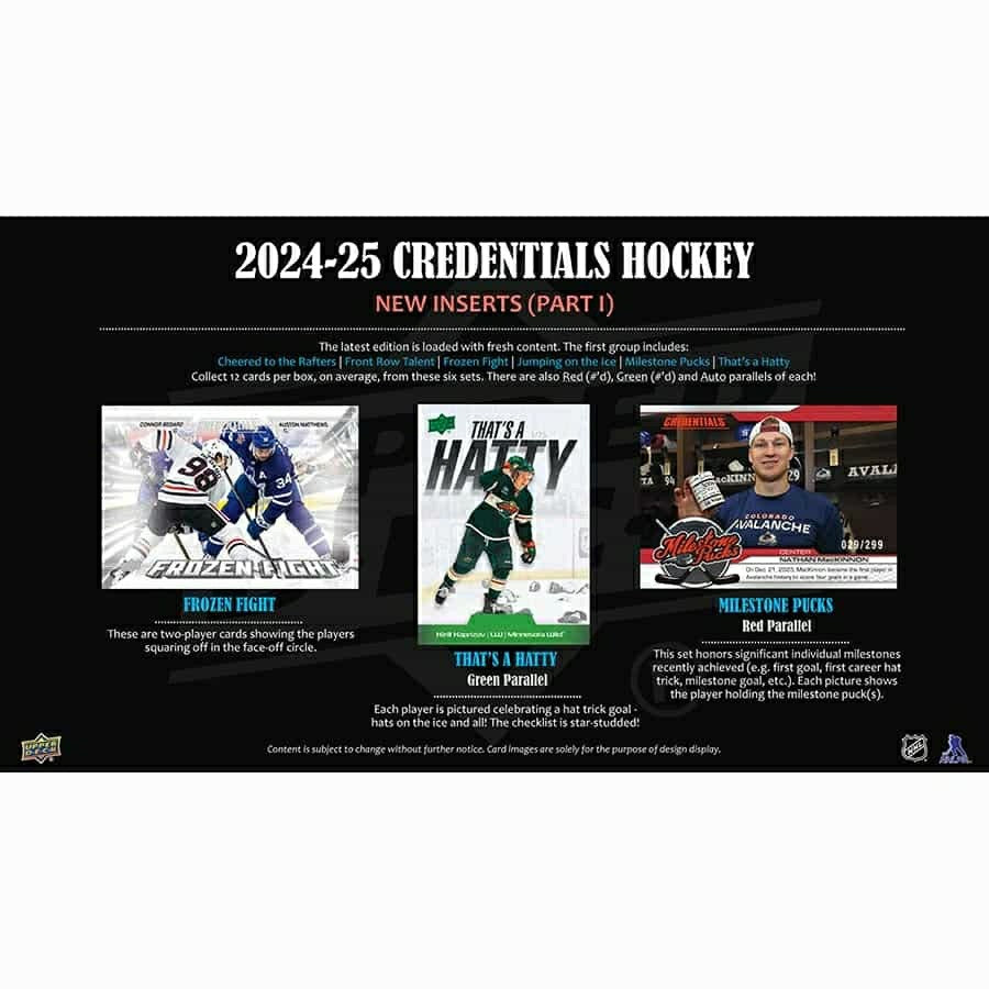 2024/25 Upper Deck Credentials Hockey NHL Hobby Box Taass US