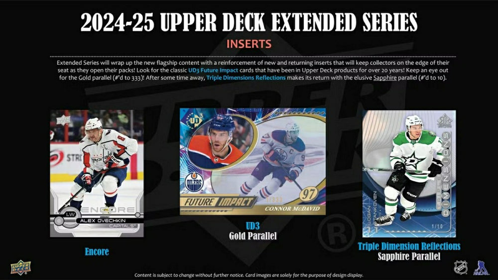 2024/25 Upper Deck Extended Series Hockey NHL Hobby Box Lifestyle