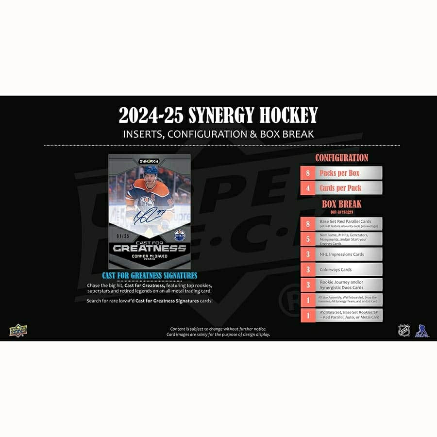2024/25 Upper Deck Synergy Hockey NHL Hobby Box Taass for sale