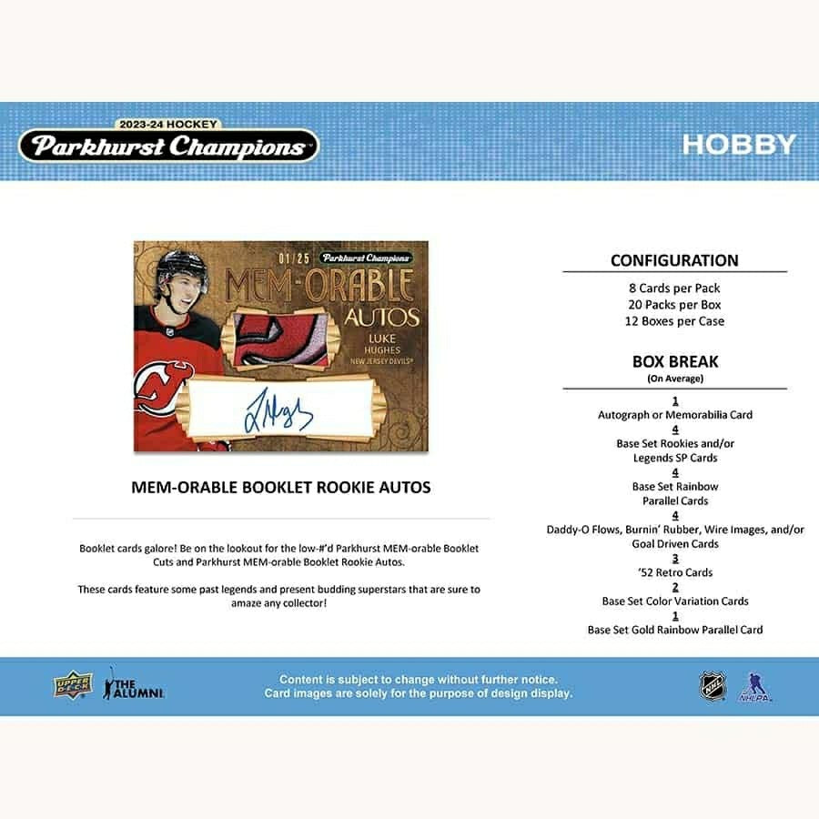2023/24 Upper Deck Parkhurst Champions Hockey NHL Hobby Pack Taass US