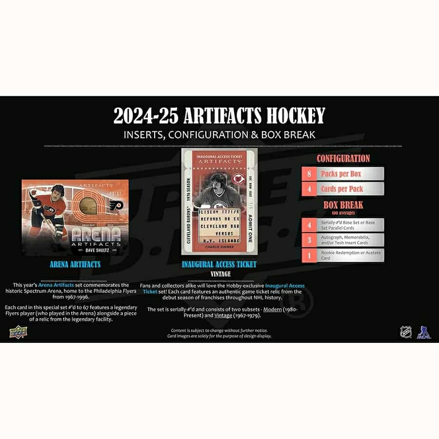 2024/25 Upper Deck Artifacts Hockey NHL Hobby Box Fashion