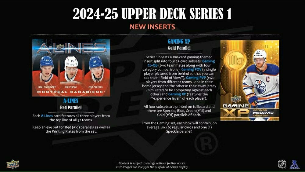 2024/25 Upper Deck Series 1 Hockey NHL Hobby Box Taass for sale