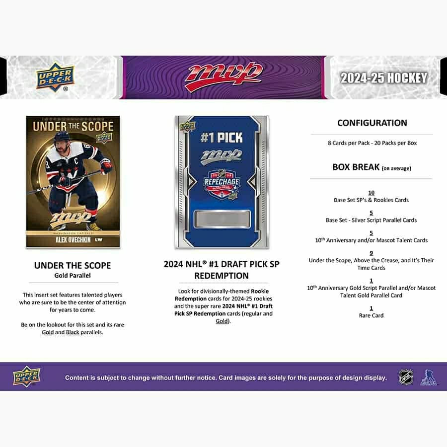 2024/25 Upper Deck MVP Hockey NHL Hobby Box Lifestyle