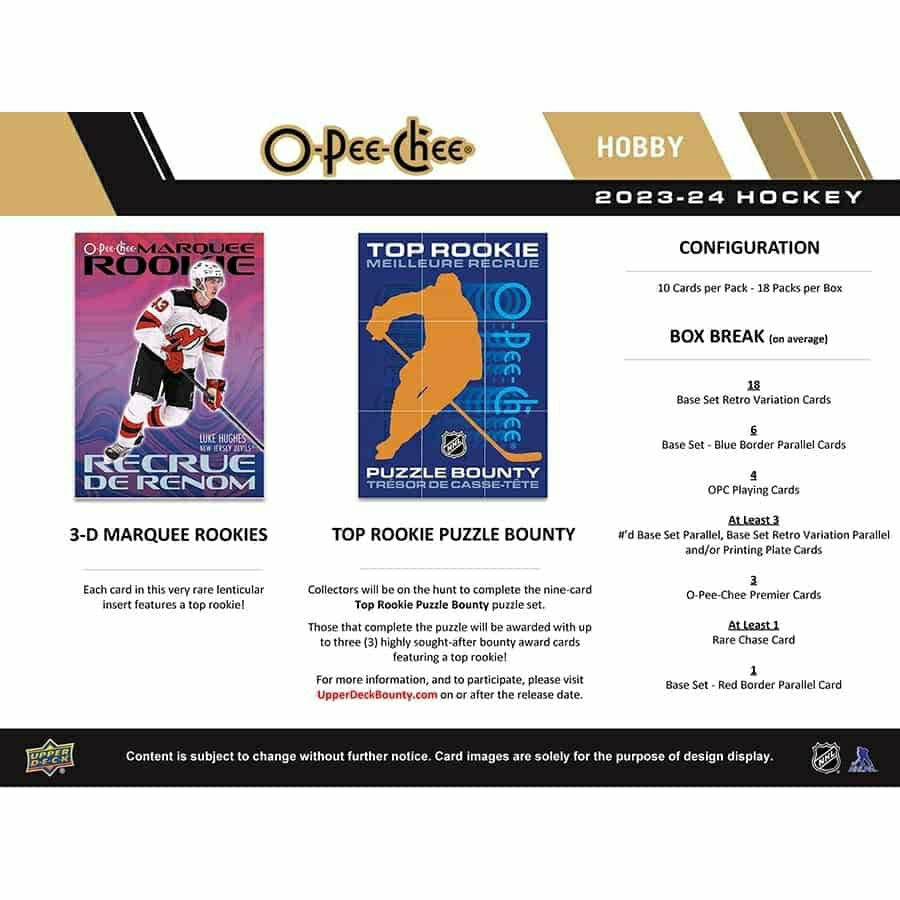 2023/24 Upper Deck O-Pee-Chee Hockey NHL Hobby Box Taass US