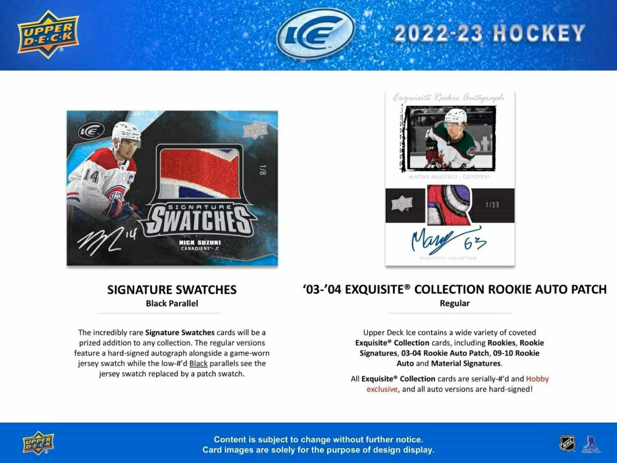 2022/23 Upper Deck Ice NHL Hockey Hobby Box Lifestyle